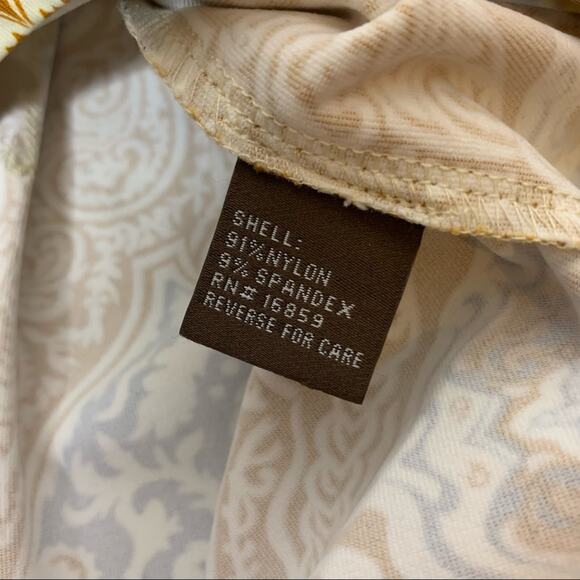 J. McLaughlin damask striped mixed print catalina cloth tunic top sz M - Picture 3 of 6